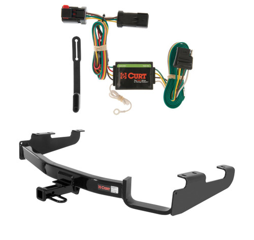 2001 - 2003 Dodge Grand Caravan Excluding Stow 'n Go and Sport Curt 1-1/4", Class 2 Trailer Tow Hitch + 4-flat Wiring Kit 12362