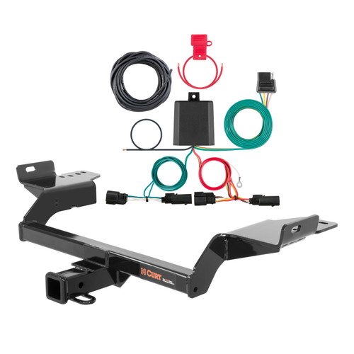13 - 16 Ford Escape Excluding SE models Curt 2", Class 3 Trailer Tow Hitch + 4-flat Wiring Kit 13186