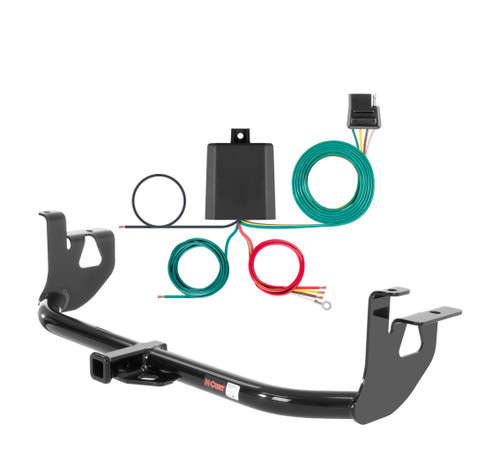 2006 - 2009 Volkswagen GTI Curt 1-1/4", Class 1 Trailer Tow Hitch + 4-flat Wiring Kit 11074