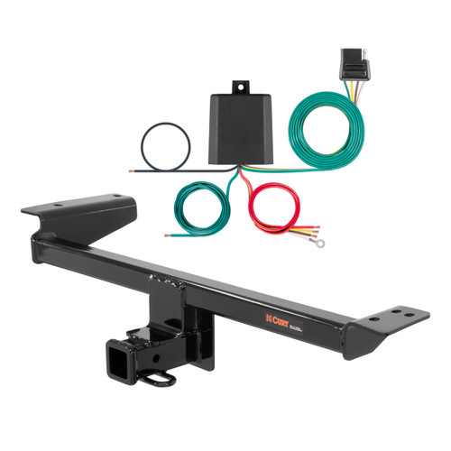 15 - 19 Land Rover Range Rover Evoque Excluding convertible Curt 2", Class 3 Trailer Tow Hitch + 4-flat Wiring Kit 13128