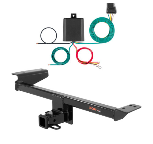 2015 - 2019 Land Rover Range Rover Evoque Excluding convertible Curt 2", Class 3 Trailer Tow Hitch + 4-flat Wiring Kit 13128