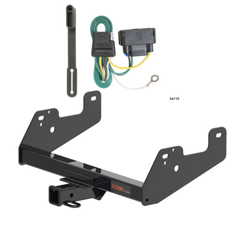 2021 - 2023 Ford F-150 Excluding factory receiver or Police Responder Curt 2", Class 3 Trailer Tow Hitch + 4-flat Wiring Kit 13475