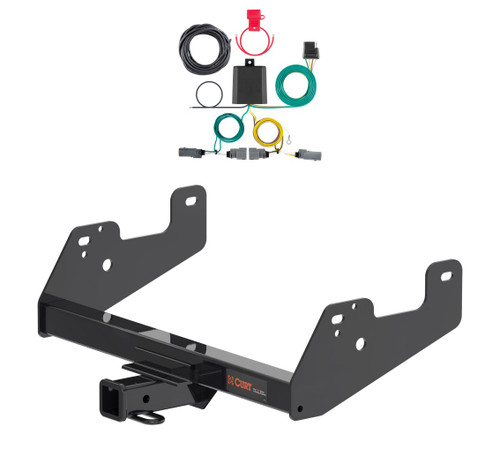 2021 - 2023 Ford F-150 w/o LED Tailights + Excluding factory receiver or Police Responder Curt 2", Class 3 Trailer Tow Hitch + 4-way Wiring Kit 13475
