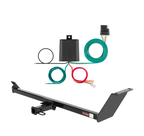 2008 - 2010 Mitsubishi Lancer Sedan, excluding Ralliart and fore to aft mufflers Curt 1-1/4", Class 1 Trailer Tow Hitch + 4-flat Wiring Kit 11479
