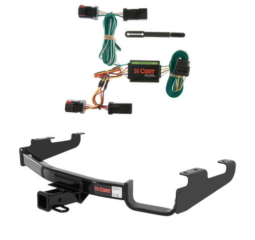 1996 - 2000 Plymouth Voyager Excluding Stow 'n Go Curt 2", Class 3 Trailer Tow Hitch + 4-flat Wiring Kit 13362