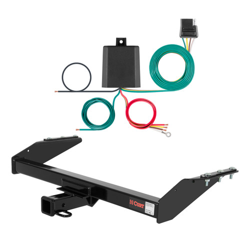 2004 Nissan Frontier 4-door, short bed Curt 2", Class 3 Trailer Tow Hitch + 4-flat Wiring Kit 13831