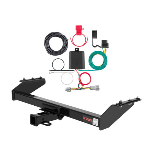 2000 - 2004 Nissan Frontier 4-door, short bed Curt 2", Class 3 Trailer Tow Hitch + 4-flat Wiring Kit 13841