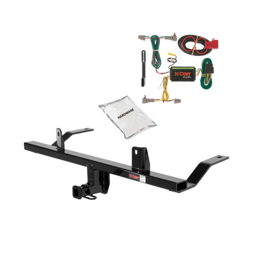 08 - 11 Subaru Impreza Hatchback, quad exhaust Curt 1-1/4", Class 1 Trailer Tow Hitch + 4-flat Wiring Kit 11120
