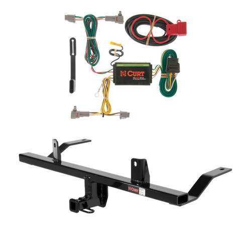 2008 - 2011 Subaru Impreza Hatchback, quad exhaust Curt 1-1/4", Class 1 Trailer Tow Hitch + 4-flat Wiring Kit 11120