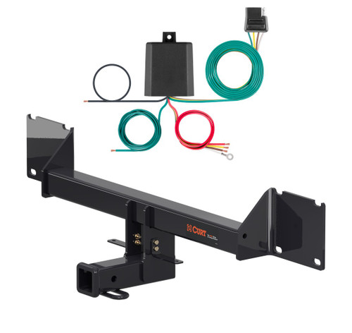 2016 - 2018 Mercedes-Benz GLE350 Curt 2", Class 3 Trailer Tow Hitch + 4-flat Wiring Kit 13294