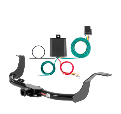 2012 - 2013 Nissan Versa Sedan Curt 1-1/4", Class 1 Trailer Tow Hitch + 4-flat Wiring Kit 11256