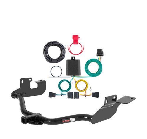 2005 - 2007 Mercury Mariner Without factory 1-1/4" receiver hitch Curt 1-1/4", Class 2 Trailer Tow Hitch + 4-flat Wiring Kit 12060