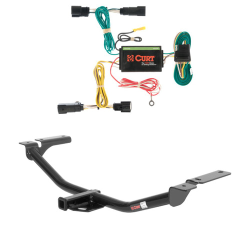 2011 - 2015 Lincoln MKX Fits beneath factory 1-1/4" receiver Curt 1-1/4", Class 2 Trailer Tow Hitch + 4-flat Wiring Kit 12036