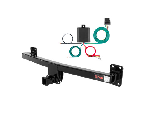 04 - 10 Pontiac Cayenne Excluding liftgate mounted spare Curt 2", Class 3 Trailer Tow Hitch + 4-flat Wiring Kit 13220