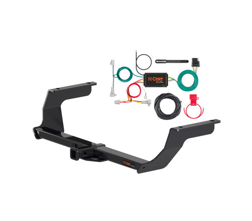 17 - 23 Subaru Impreza Hatchback, single exhaust Curt 1-1/4", Class 1 Trailer Tow Hitch + 4-flat Wiring Kit 11465
