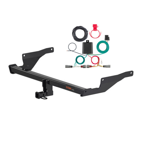 22 - 24 Mazda CX-5 Curt 1-1/4", Class 2 Trailer Tow Hitch + 4-flat Wiring Kit 12170
