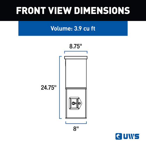 UWS Gloss Black Aluminum 48" Passenger-Side Wheel Well Tool Box (Heavy Packaging) EC30032