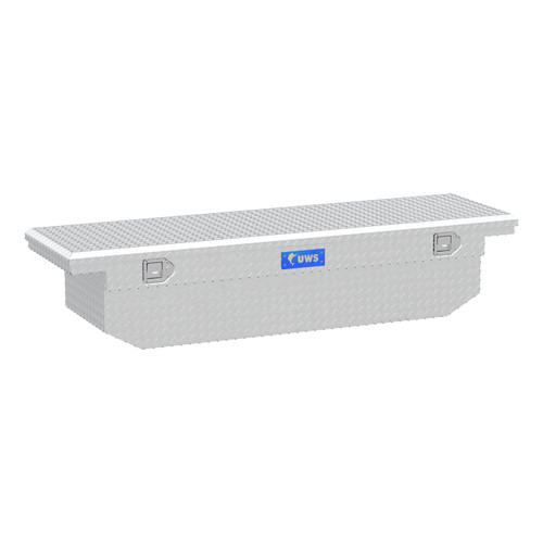 UWS Bright Aluminum 69" Angled Truck Tool Box with Low Profile TBS-69-A-LP UWS Bright Aluminum 69" Angled Truck Tool Box with Low Profile TBS-69-A-LP