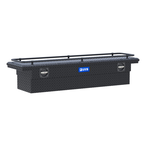 UWS Matte Black Aluminum 72" Secure Lock Crossover Truck Tool Box, Low Profile, Rail SL-72-LP-MB-R
