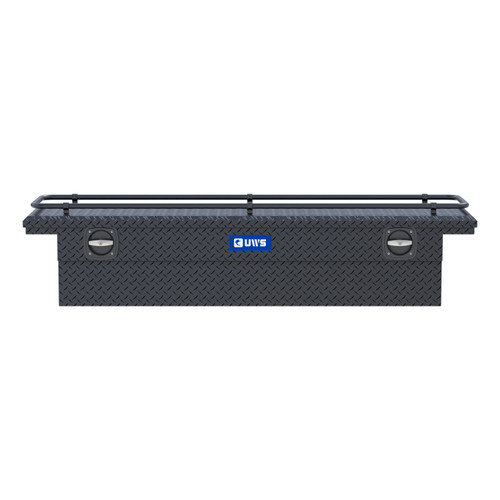 UWS Matte Black Aluminum 72" Secure Lock Crossover Truck Tool Box, Low Profile, Rail SL-72-LP-MB-R