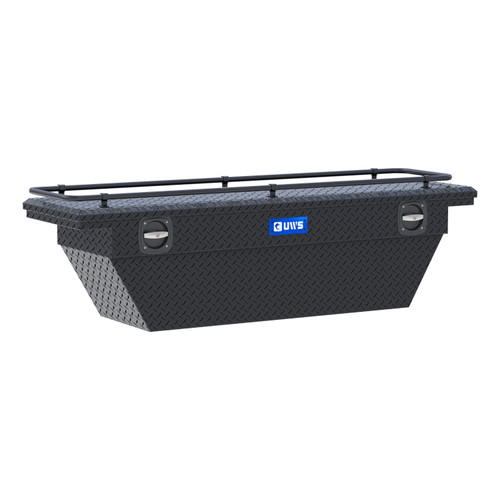 UWS Matte Black Aluminum 69" Deep Angled Secure Lock Tool Box, Low Profile, Rail SLD69-A-LP-MB-R