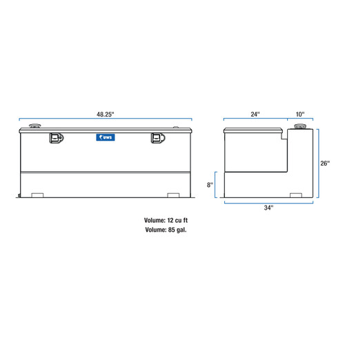 UWS White 85-Gallon Steel-Aluminum Combo Transfer Tank ST-85-COMBO-W UWS White 85-Gallon Steel-Aluminum Combo Transfer Tank ST-85-COMBO-W