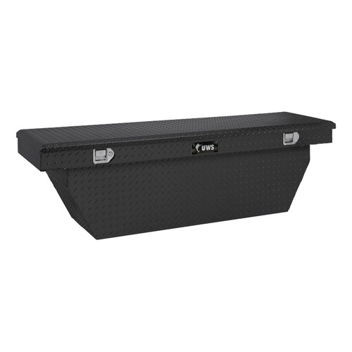 UWS Matte Black Aluminum 69" Deep Angled Crossover Truck Tool Box TBSD-69-A-MB UWS Matte Black Aluminum 69" Deep Angled Crossover Truck Tool Box TBSD-69-A-MB