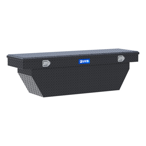 UWS Matte Black Aluminum 69" Deep Angled Crossover Truck Tool Box TBSD-69-A-MB