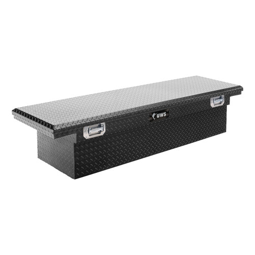 UWS Gloss Black 72" Truck Tool Box, Low Profile, Pull Handles TBS-72-LP-PH-B