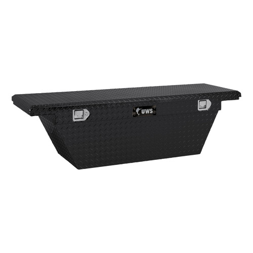 UWS Gloss Black 60" Deep Angled Truck Tool Box, Low Profile TBSD-60A-LP-BLK
