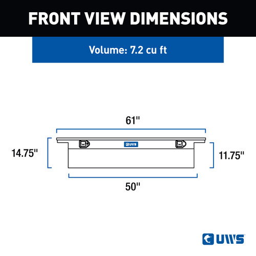 UWS Gloss Black Aluminum 60" Truck Tool Box with Low Profile (Heavy Packaging) EC10232
