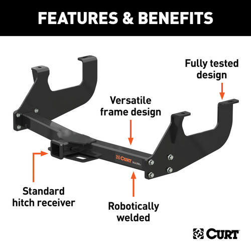 CURT Class 3 Multi-Fit Trailer Hitch with 2" Receiver Trailer Hitch