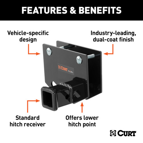 CURT RV Bumper Hitch with 2" Receiver (Fits 2" x 4" Bumper Beams) Trailer Hitch