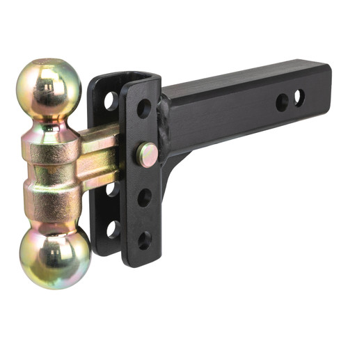 CURT Slim Adjustable Channel Mount with Dual Ball (2" Shank, 10K, 3-3/4" Drop) Trailer Hitch Ball Mount