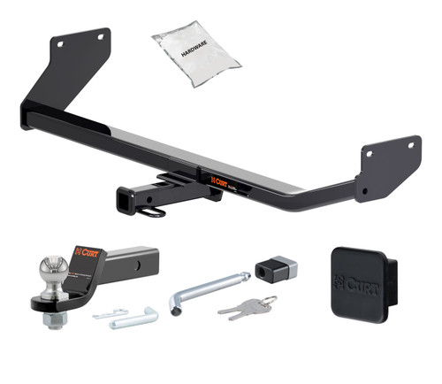 17 - 22 Hyundai Ioniq Excluding Electric or Plug-In 1.25in. CURT Trailer Hitch + Ball Mount + Cover + Lock Kit by CURT HWA1422