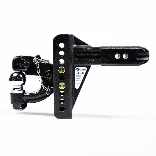 BlueOx Adj. Ball Mount, 2-1/2" Rcvr, 6" Drop/Rise, 2-5/16" Ball/Pintle, 20K BXH20262