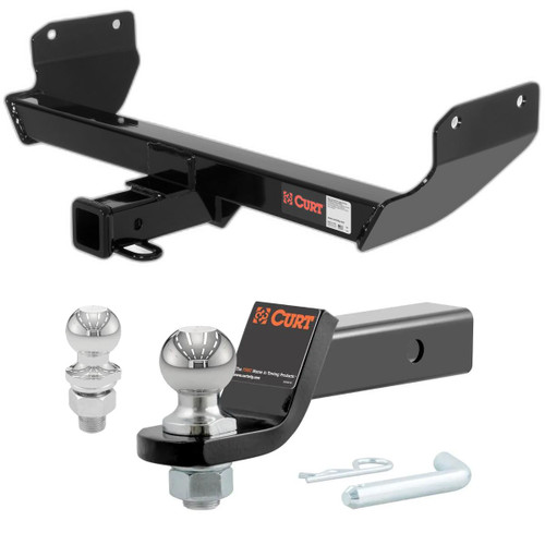 2011-2021 Jeep Grand Cherokee Excluding SRT, SRT8, TrackHawk, and diesel CURT Class 3 Trailer Hitch, 2" Receiver + 2" Ball + 1-7/8" Ball Kit