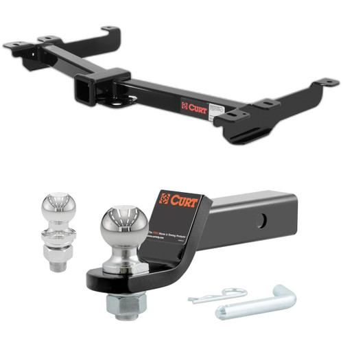 1988-1999 Chevrolet C1500 With Roll Pan Bumper CURT Class 3 Trailer Hitch, 2" Receiver + 2" Ball + 1-7/8" Ball Kit