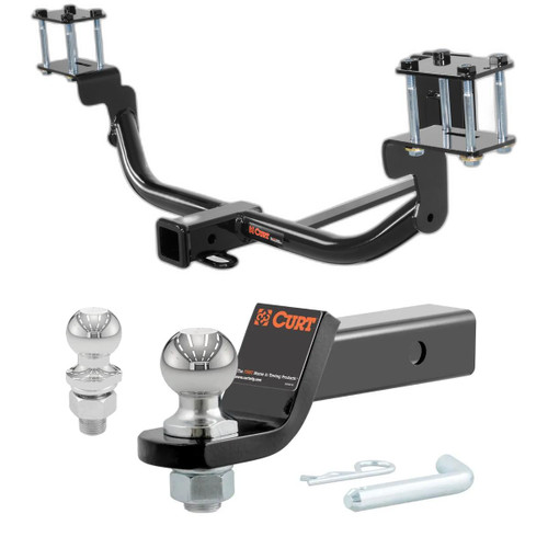 2013-2015 Mercedes-Benz GLK350 All CURT Class 3 Trailer Hitch, 2" Receiver + 2" Ball + 1-7/8" Ball Kit