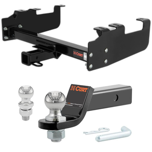 1988-2000 GMC K2500 With 10" Step Bumper CURT Class 3 Hitch, 2" Receiver + 2" Ball + 1-7/8" Ball Kit