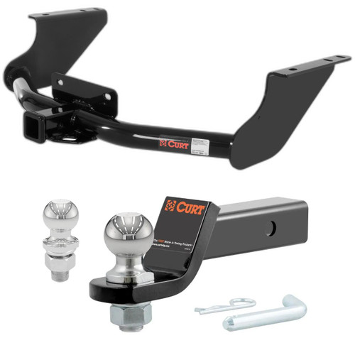 2019-2024 Ram 1500 CURT Classic Excluding factory receiver CURT Class 4 Trailer Hitch, 2" Receiver + 2" Ball + 1-7/8" Ball Kit