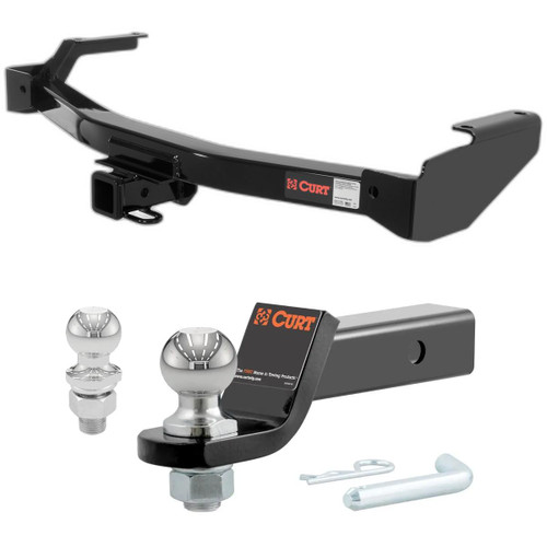 1999-2003 Dodge Ram 1500 Van With Factory Step Bumper CURT Class 3 Trailer Hitch, 2" Receiver + 2" Ball + 1-7/8" Ball Kit