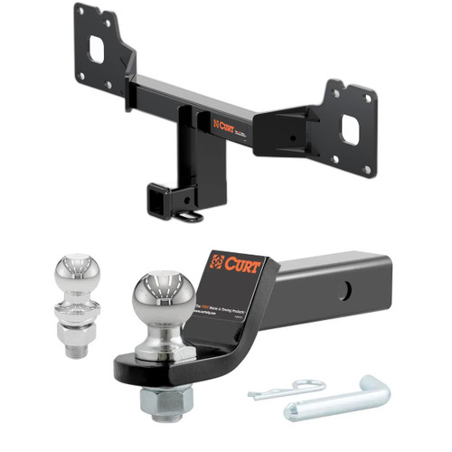 2017-2025 Jaguar F-Pace All CURT Class 3 Trailer Hitch, 2" Receiver + 2" Ball + 1-7/8" Ball Kit