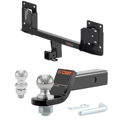 2017-2023 Tesla 3 All CURT Class 3 Trailer Hitch, 2" Receiver + 2" Ball + 1-7/8" Ball Kit