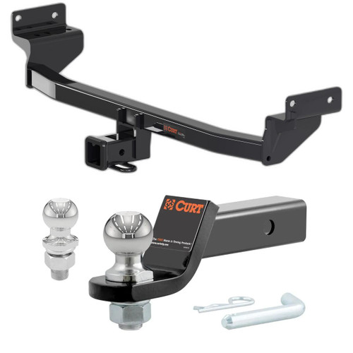 2017-2018 Kia Niro Excluding Plug-In CURT Class 3 Trailer Hitch, 2" Receiver + 2" Ball + 1-7/8" Ball Kit