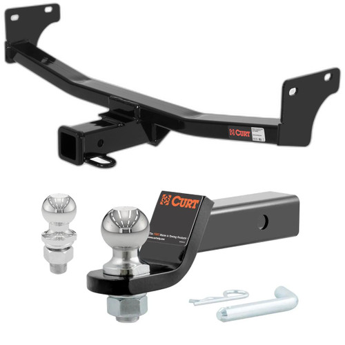 2007-2010 Jeep Compass All CURT Class 3 Trailer Hitch, 2" Receiver + 2" Ball + 1-7/8" Ball Kit