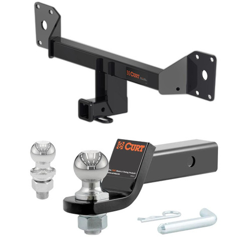 2017-2021 Volvo S90 All CURT Class 3 Trailer Hitch, 2" Receiver + 2" Ball + 1-7/8" Ball Kit