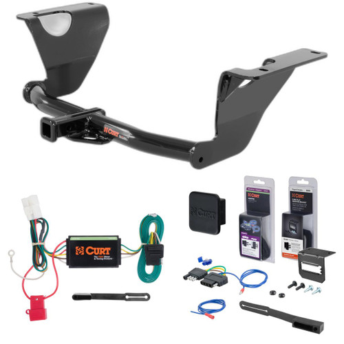 14 - 19 Subaru Outback Wagon Curt 1-1/4" Class 2 Trailer Tow Hitch + 5-Flat Wiring Kit Tow Boat/Utility Trailer with Surge Brakes 12136