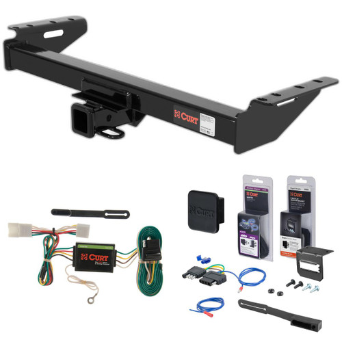97 - 01 Jeep Cherokee Curt 2" Class 3 Trailer Tow Hitch + 5-Flat Wiring Kit Tow Boat/Utility Trailer with Surge Brakes 13084