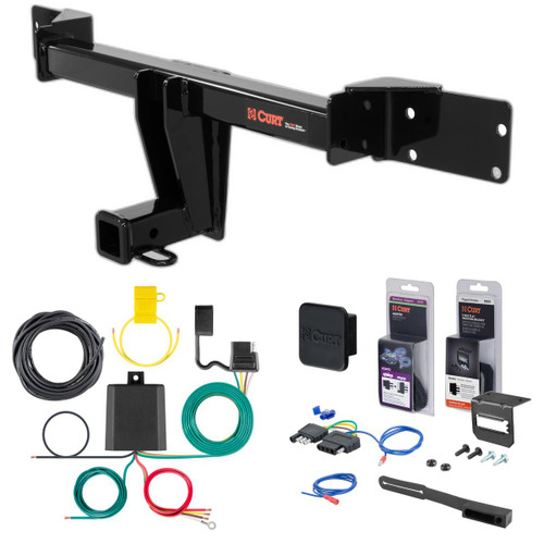 15 - 20 Mercedes-Benz GLA250 Curt 2" Class 3 Trailer Tow Hitch + 5-Flat Wiring Kit Tow Boat/Utility Trailer with Surge Brakes 13197